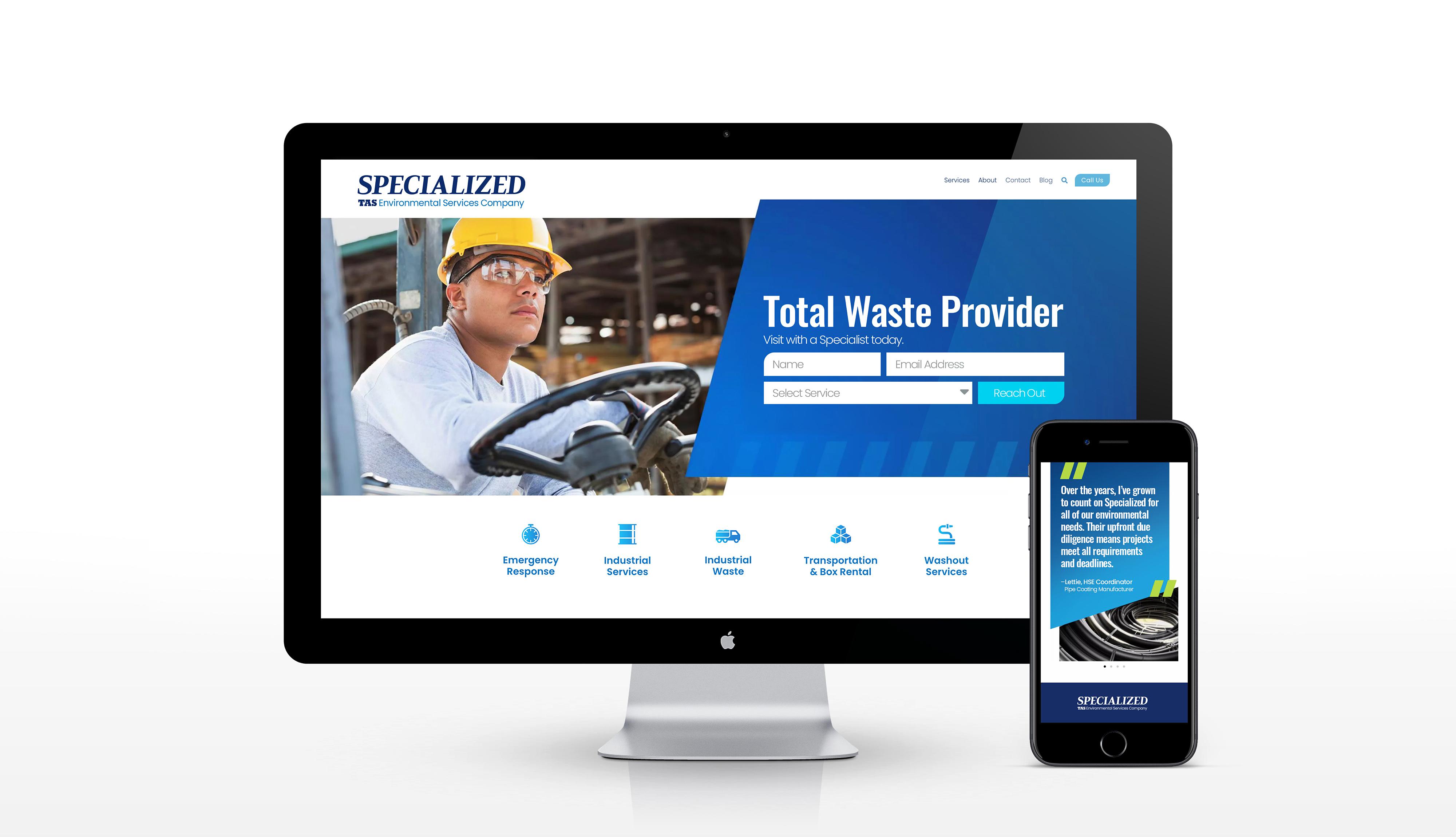 Specialized Waste Systems website preview image