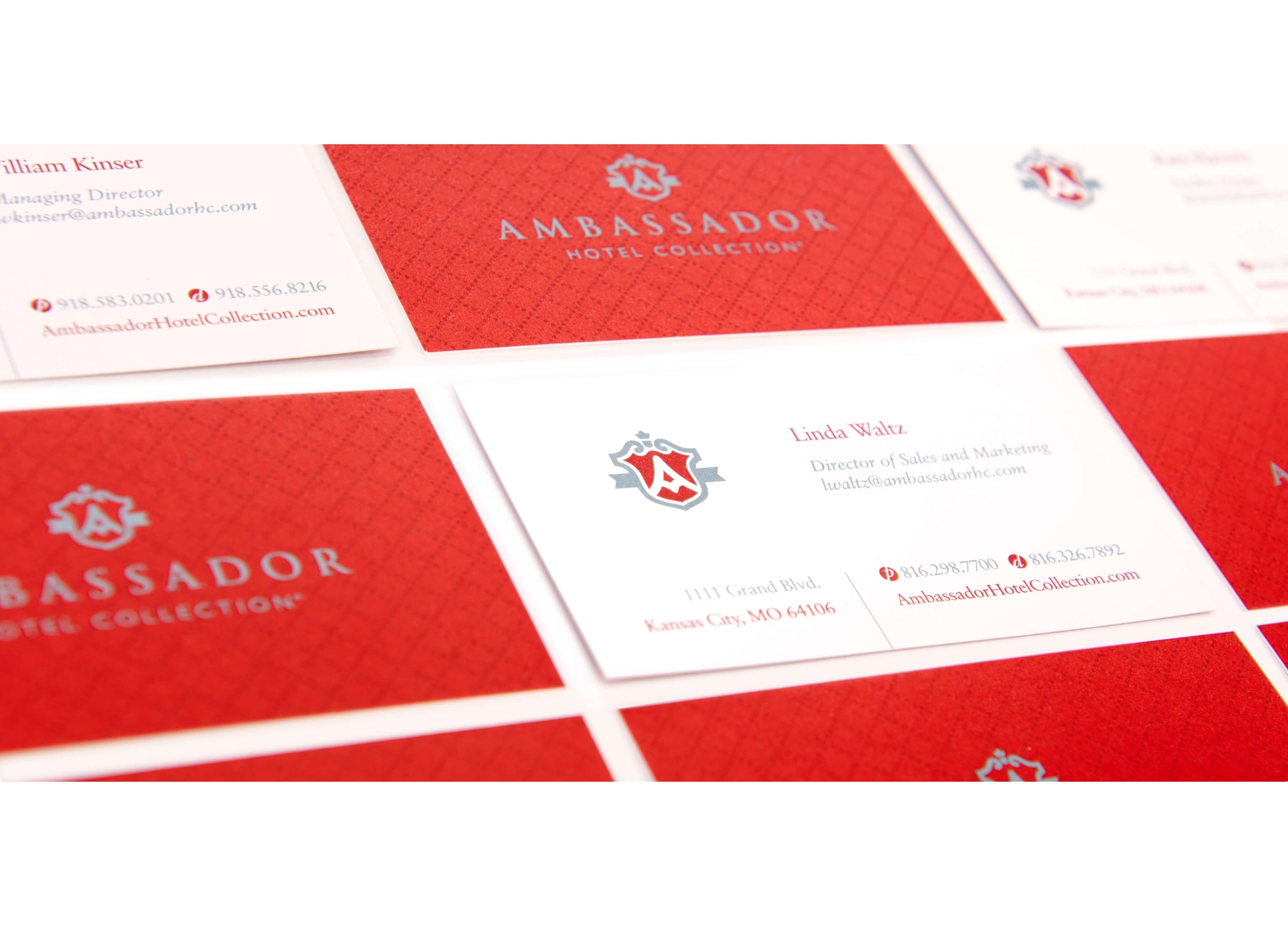 Ambassador Hotels business cards image